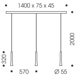 Outlet Rio LED Pendelleuchte, 3-flg. Pendelleuchten|Pendelleuchten