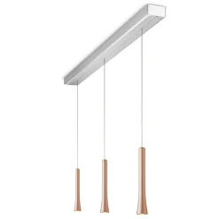 Online Rio LED Pendelleuchte, 3-flg., unsichtbare Höhenverstellung, Baldachin: Alu gebürstet Pendelleuchten|Essbereiche