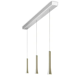 Online Rio LED Pendelleuchte, 3-flg., unsichtbare Höhenverstellung, Baldachin: Alu gebürstet Pendelleuchten|Essbereiche