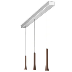 Online Rio LED Pendelleuchte, 3-flg., unsichtbare Höhenverstellung, Baldachin: Alu gebürstet Pendelleuchten|Essbereiche