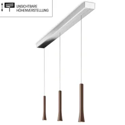 Discount Rio LED Pendelleuchte, 3-flg., unsichtbare Höhenverstellung, Baldachin: Chrom Pendelleuchten|Pendelleuchten