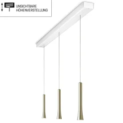 Best Rio LED Pendelleuchte, 3-flg., unsichtbare Höhenverstellung, Baldachin: weiß matt Pendelleuchten|Pendelleuchten