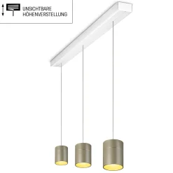Best Tudor M LED Pendelleuchte, 3-flg., TW, unsichtbare Höhenverstellung, Baldachin: weiß matt Pendelleuchten|Pendelleuchten