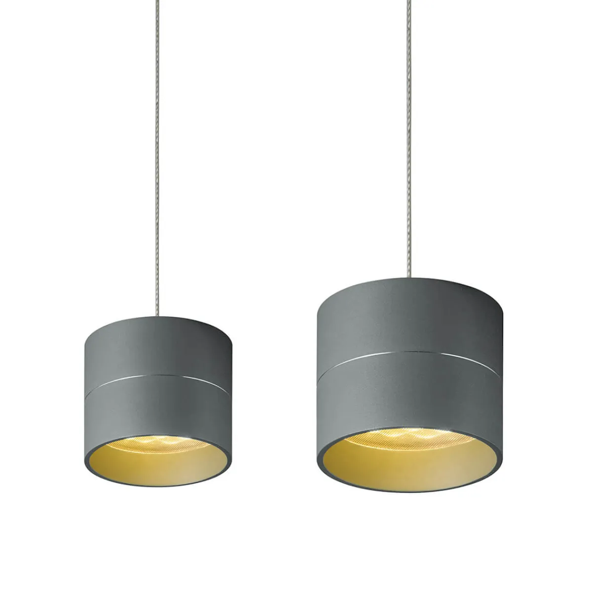 Tudor S LED Pendelleuchte, 2-flg., TW, unsichtbare Höhenverstellung, Baldachin: weiß matt Pendelleuchten|Pendelleuchten