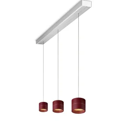 New Tudor S LED Pendelleuchte, 3-flg., TW, unsichtbare Höhenverstellung, Baldachin: Alu gebürstet Pendelleuchten|Pendelleuchten