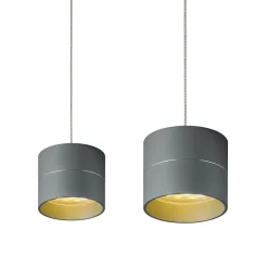 Hot Tudor S LED Pendelleuchte, 2-flg., TW, unsichtbare Höhenverstellung, Baldachin: Alu gebürstet Pendelleuchten|Essbereiche