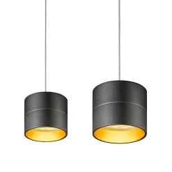 Hot Tudor S LED Pendelleuchte, 2-flg., TW, unsichtbare Höhenverstellung, Baldachin: Alu gebürstet Pendelleuchten|Essbereiche