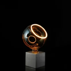 Clearance Cubic Tischleuchte mit LED Floating Globe 150 45° smokey grau Dekoration|Wohnzimmer