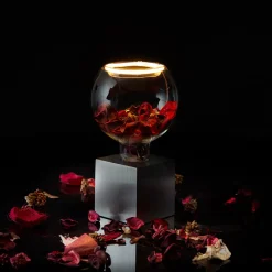 Cubic Tischleuchte mit LED Floating Globe 125 klar Dekoration|Tischleuchten