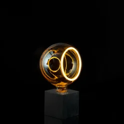 Cubic Tischleuchte mit LED Floating Globe 150 90° smokey grau Dekoration|Wohnzimmer