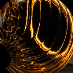 Outlet LED Floating Globe 150 twisted smokey grau E27, 6 W, 1900 K, dimmbar E27|Dekorative Leuchtmittel