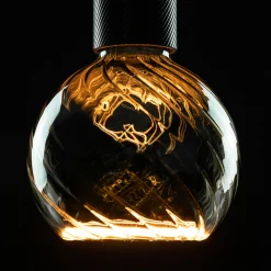 Best LED Floating Globe 125 twisted smokey grau E27, 6 W, 1900 K, dimmbar E27|Dekorative Leuchtmittel