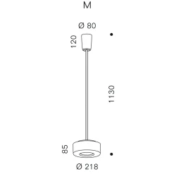 Outlet Curling Suspension Tube M LED Pendelleuchte, 3000 K Pendelleuchten|Flur