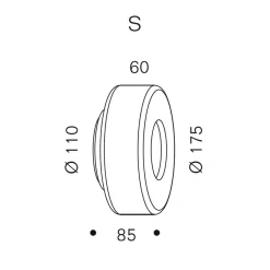 Outlet Curling Wall S LED Wandleuchte Wohnzimmer|Flur
