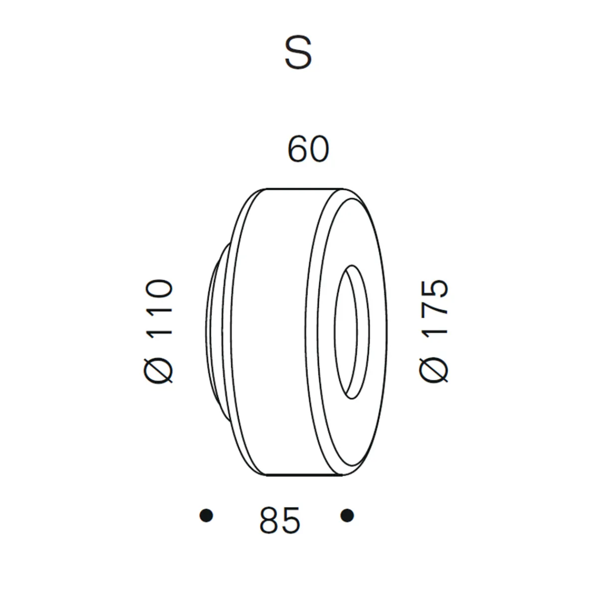 Outlet Curling Wall S LED Wandleuchte Wohnzimmer|Flur