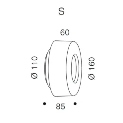 Outlet Curling Wall S LED Wandleuchte Wohnzimmer|Flur