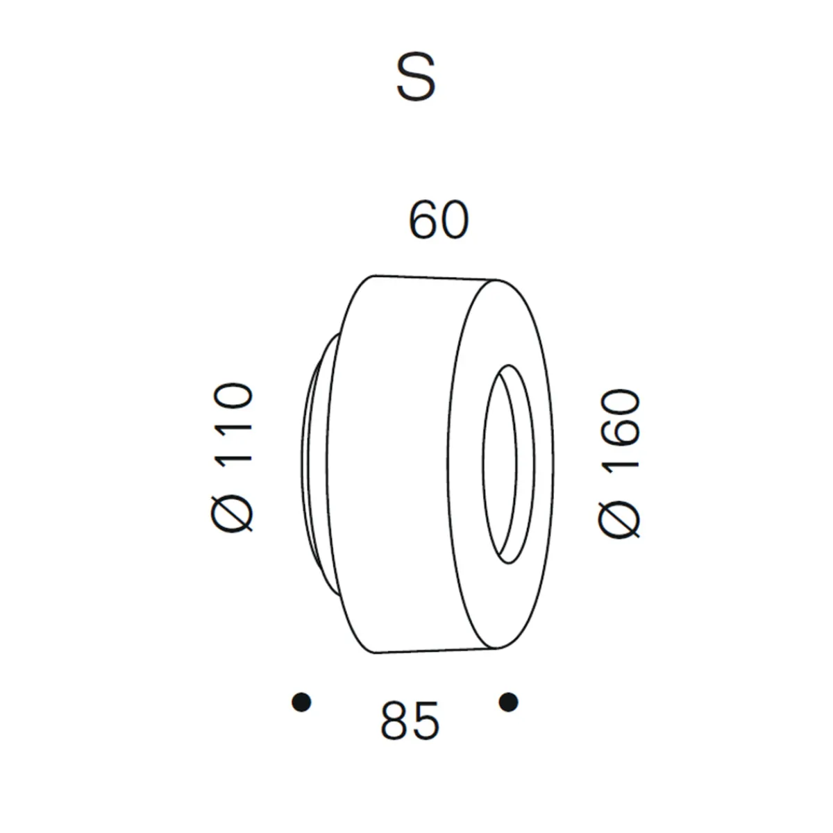 Outlet Curling Wall S LED Wandleuchte Wohnzimmer|Flur