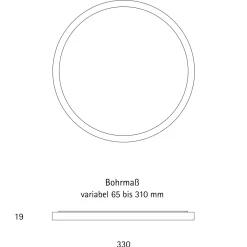 Outlet Fled LED Aufbau- / Einbauleuchte 3-CCT, Ø: 33 cm Flur|Arbeitszimmer