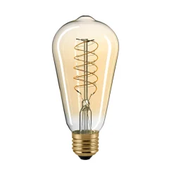 Best LED Filament Edison Lampe Slim Spiral E27 Gold, 7 W, 2500 K, dimmbar E27|Dekorative Leuchtmittel