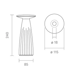 Outlet Nuflair LED Akkuleuchte & Vase Dekoration|Gastronomie