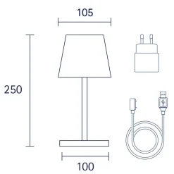 Best Nuindie mini LED Akkuleuchte, Flex-Mood, eckig Gastronomie|Terrassen