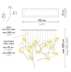 Outlet Tulip 14 Linear LED Suspension Hotellerie|Gastronomie