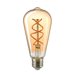 Online LED Filament Edison Lampe Rustika Curved E27 Gold, 4,5 W, 1800 K, dimmbar E27|Dekorative Leuchtmittel