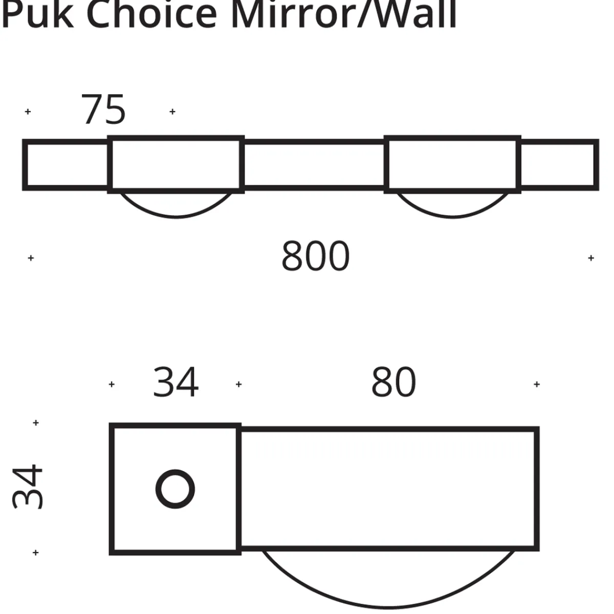 Hot Puk Choice Mirror / Wall Wandleuchte, 80 cm Wandleuchten|Flur