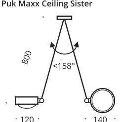 Hot Puk Maxx Ceiling Sister Single LED, 80 cm, Gehäuse Deckenleuchten|Flur