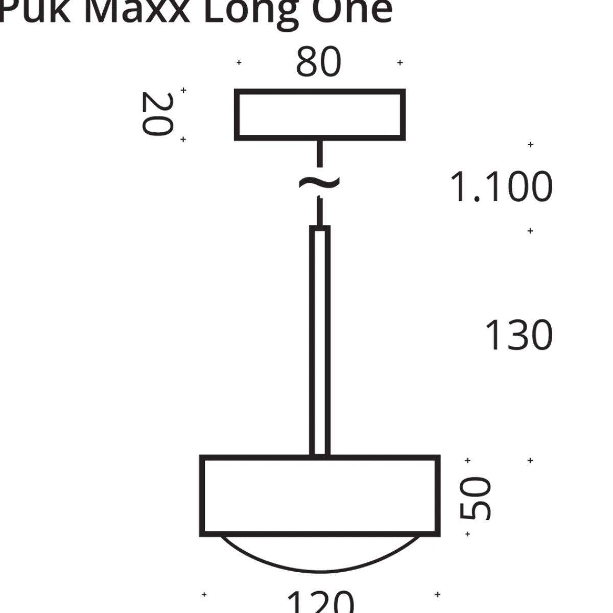 Sale Puk Maxx Long One Pendelleuchte, mit Linse klar, Rückläufer Pendelleuchten