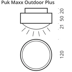 Puk Maxx Plus Outdoor LED Deckenleuchte, Gehäuse Terrassen|Hauseingänge