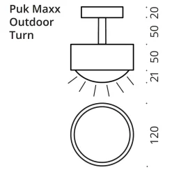 New Puk Maxx Turn Outdoor Downlight LED Deckenleuchte, Gehäuse Deckenleuchten