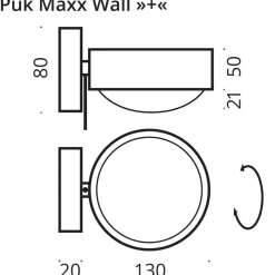 Online Puk Maxx Wall + LED Wandleuchte, Gehäuse Wohnzimmer|Flur