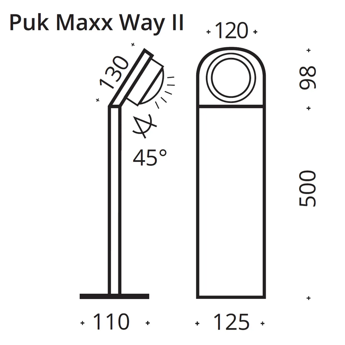 Discount Puk Maxx Way II LED Pollerleuchte, Gehäuse Wege/Zufahrten|Stehleuchten