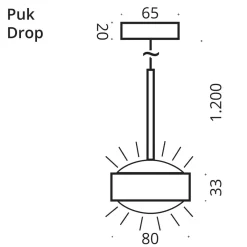 Online Puk Mini Drop Solo LED Pendelleuchte, Gehäuse Pendelleuchten