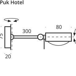 Outlet Puk Mini Hotel Wandleuchte, 30 cm, Gehäuse Hotellerie|Wohnzimmer