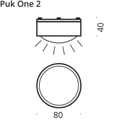 Outlet Puk Mini One 2 LED Deckenleuchte, Gehäuse Wohnzimmer|Flur