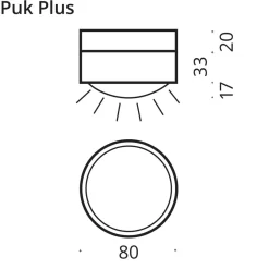 Outlet Puk Mini Plus LED Deckenleuchte, Gehäuse Deckenleuchten|Flur