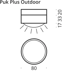 Discount Puk Mini Plus Outdoor LED Deckenleuchte, Gehäuse Terrassen|Hauseingänge