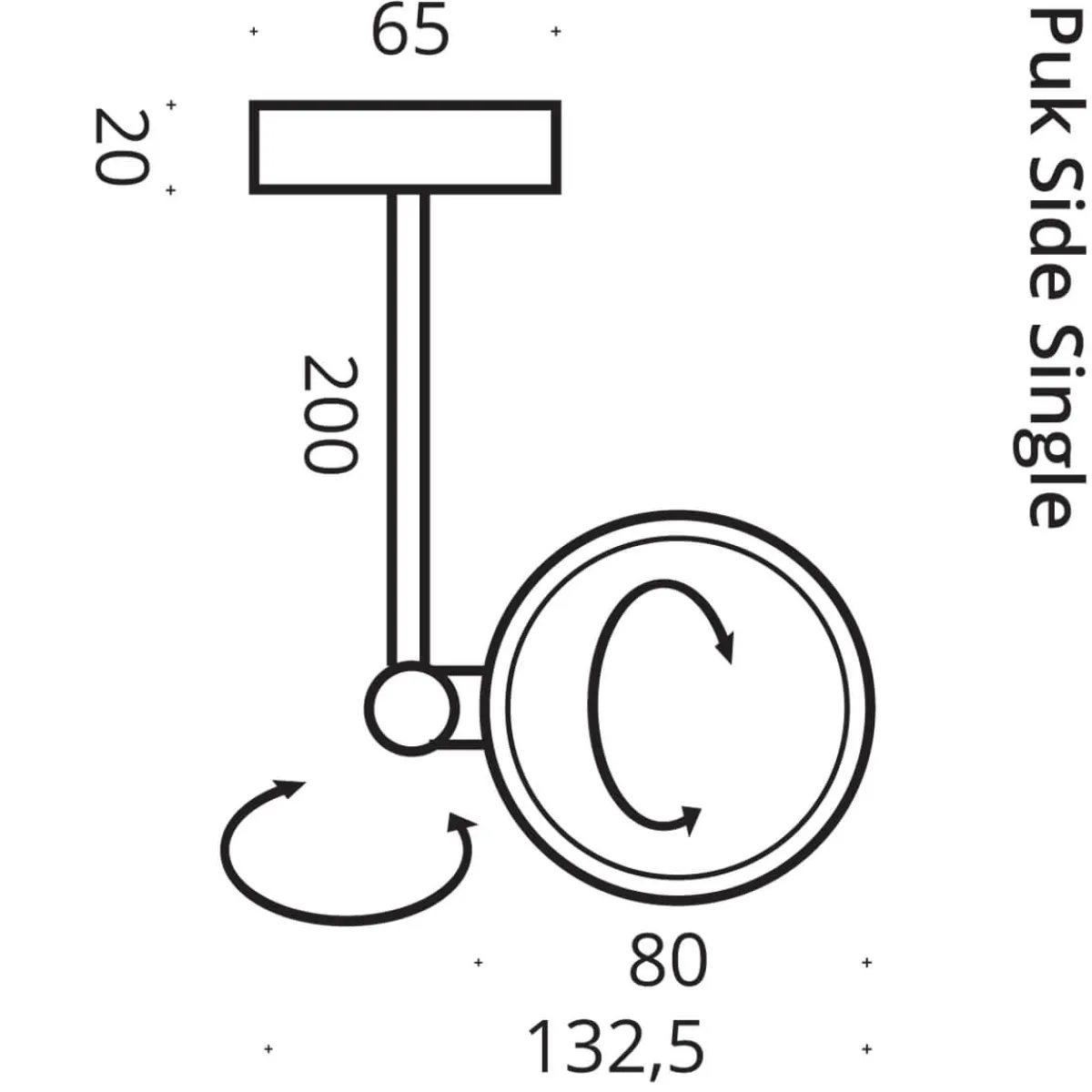 New Puk Mini Side Single Ceiling LED Deckenleuchte, 20 cm, Gehäuse, Auslaufmodell Flur|Deckenleuchten