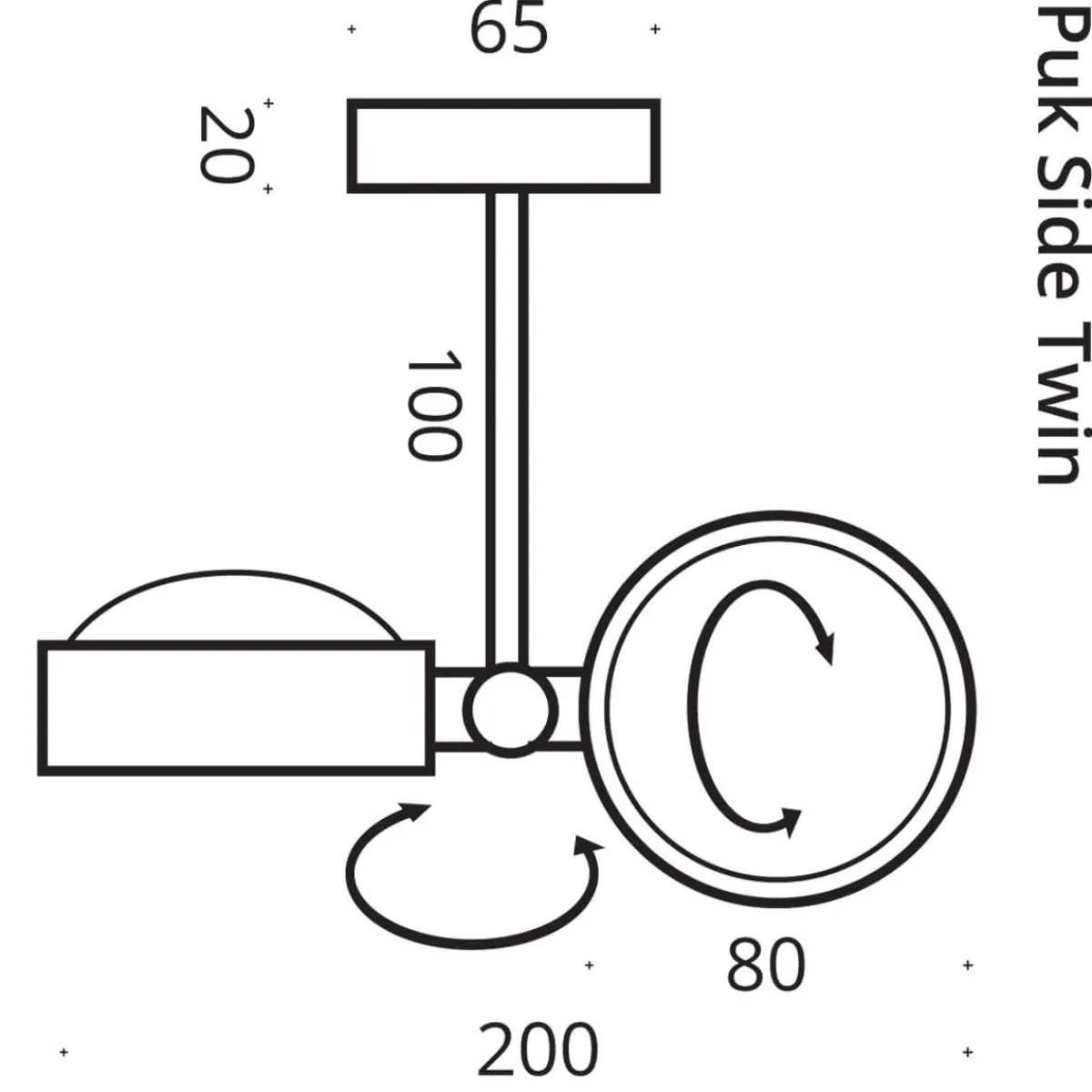 Online Puk Mini Side Twin Ceiling Deckenleuchte, 10 cm, Gehäuse Flur|Deckenleuchten