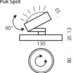 Discount Puk Mini Spot LED Tischstrahler, Gehäuse Wohnzimmer|Schlafzimmer