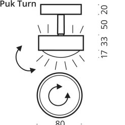 Sale Puk Mini Turn Up & Down Deckenleuchte, Gehäuse Wohnzimmer|Flur