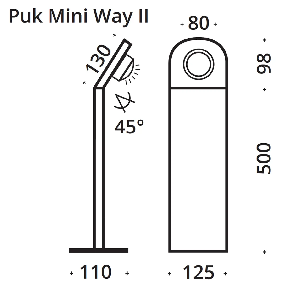 Clearance Puk Mini Way II LED Pollerleuchte, Gehäuse Wege/Zufahrten|Stehleuchten