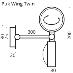 Online Puk Wing Twin Wand- / Deckenleuchte, 30 cm, Gehäuse Wohnzimmer|Flur