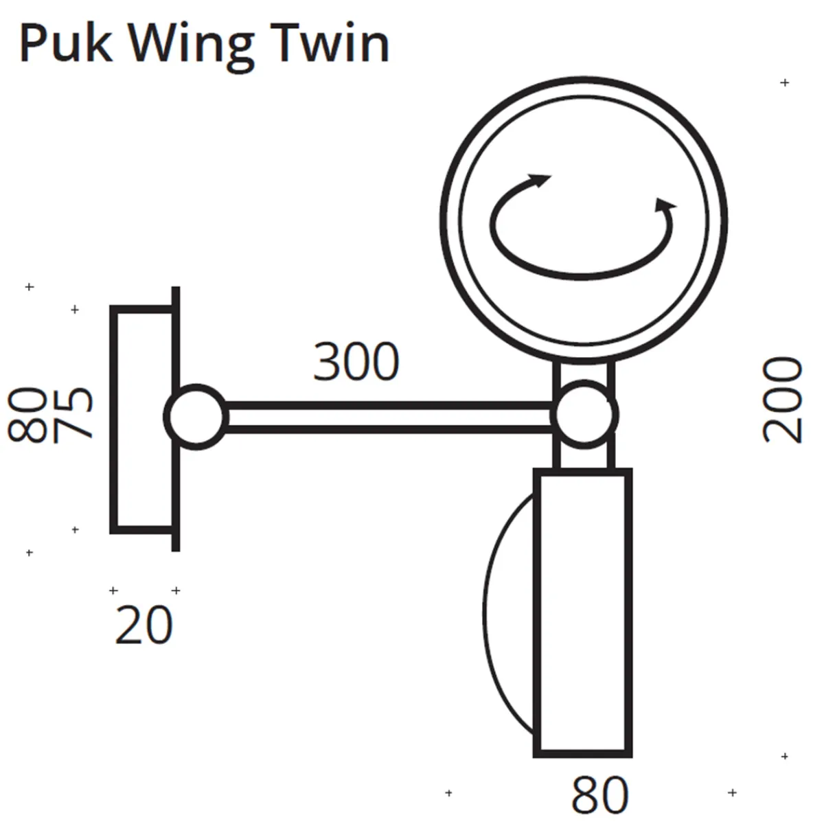 Online Puk Wing Twin Wand- / Deckenleuchte, 30 cm, Gehäuse Wohnzimmer|Flur