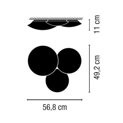 Clearance Puck LED Deckenleuchte, 3-flg. Deckenleuchten|Flur