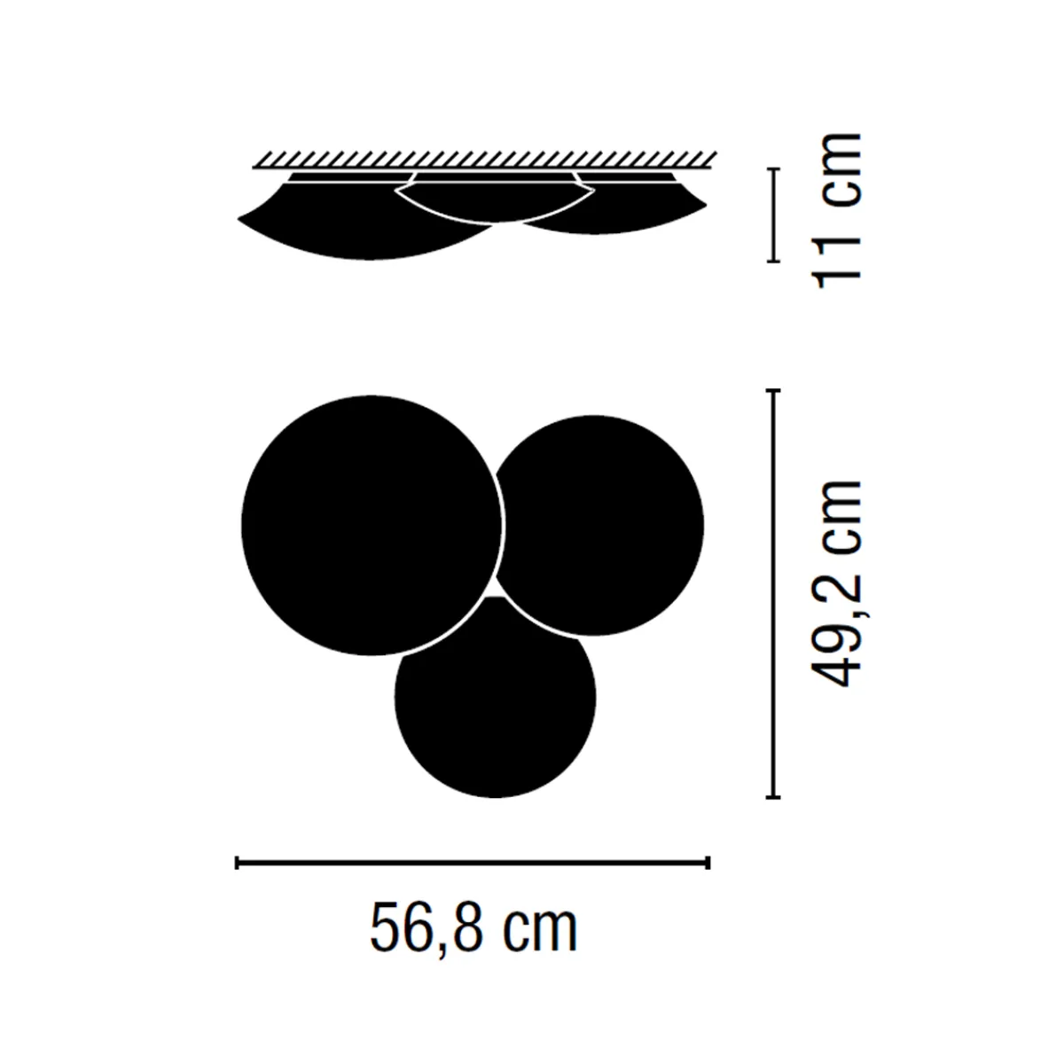 Clearance Puck LED Deckenleuchte, 3-flg. Deckenleuchten|Flur