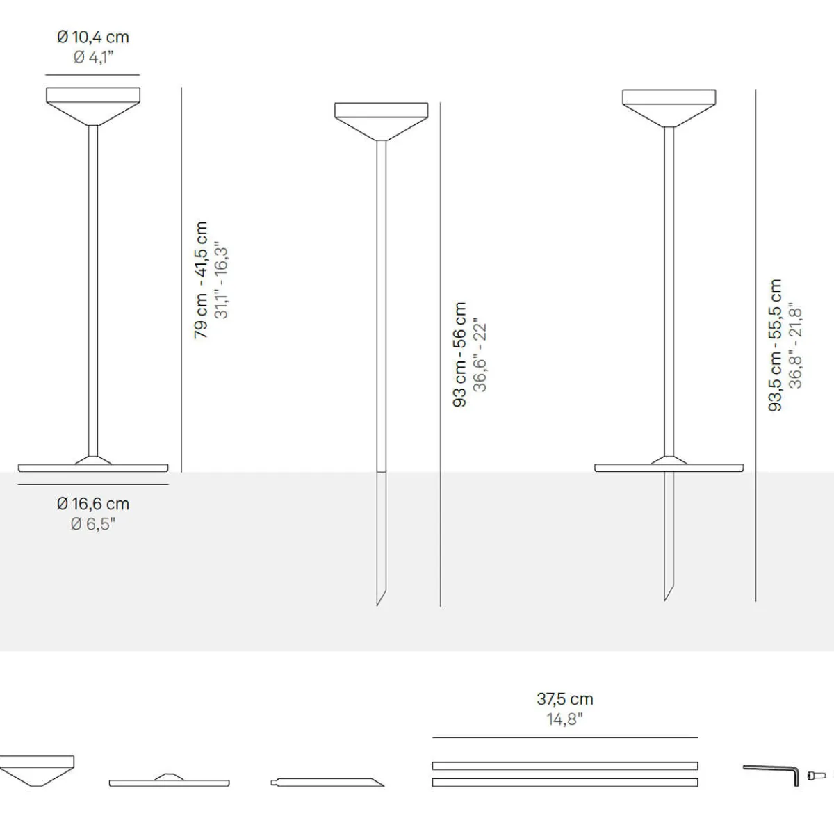 Sale Pina Ständer mit Basis und Erdspieß Montagezubehör|Leuchtenzubehör