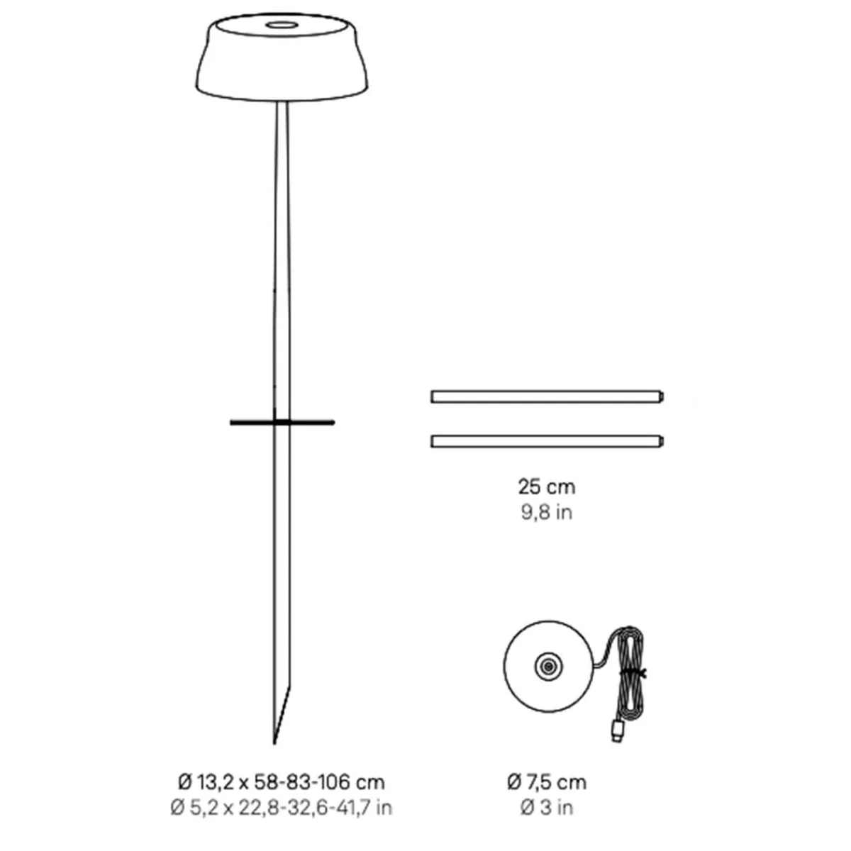 New Sister Light Wi-Fi Picchetto LED Akku-Spießleuchte Stehleuchten|Terrassen